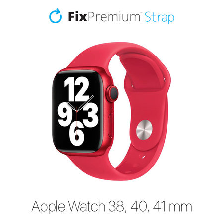 FixPremium - Bracelet en silicone pour Apple Watch (38, 40 et 41 mm), rouge