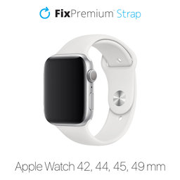 FixPremium - Bracelet en silicone pour Apple Watch (42, 44, 45 et 49 mm), blanc