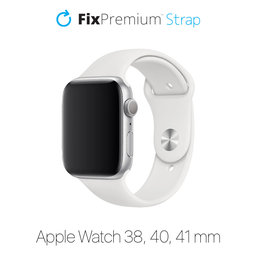 FixPremium - Bracelet en silicone pour Apple Watch (38, 40 et 41 mm), blanc