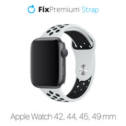 FixPremium - Bracelet sport en silicone pour Apple Watch (42, 44, 45 et 49 mm), blanc