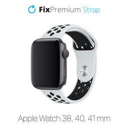 FixPremium - Bracelet sport en silicone pour Apple Watch (38, 40 et 41 mm), blanc