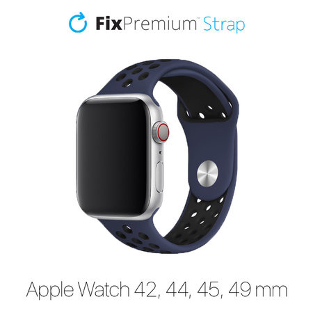 FixPremium - Bracelet sport en silicone pour Apple Watch (42, 44, 45 et 49 mm), bleu