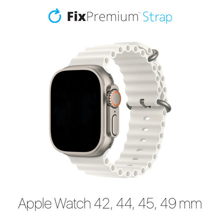 FixPremium - Bracelet Ocean Loop pour Apple Watch (42, 44, 45 et 49 mm), blanc