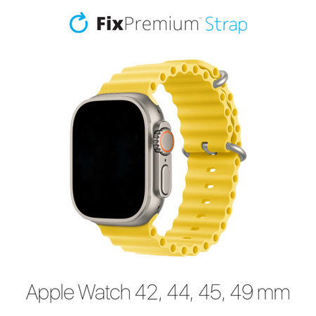 FixPremium - Bracelet Ocean Loop pour Apple Watch (42, 44, 45 et 49 mm), jaune