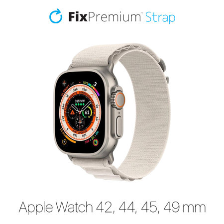 FixPremium - Bracelet Alpine Loop pour Apple Watch (42, 44, 45 et 49 mm), starlight