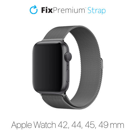 FixPremium - Bracelet Milanese Loop pour Apple Watch (42, 44, 45 et 49 mm), graphite