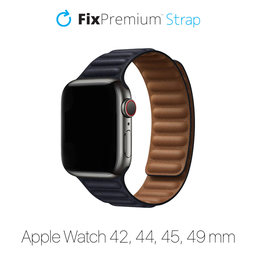 FixPremium - Bracelet Cuir Loop TPU pour Apple Watch (42, 44, 45 & 49mm), noir