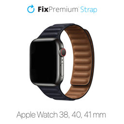 FixPremium - Bracelet Cuir Boucle TPU pour Apple Watch (38, 40 & 41mm), noir