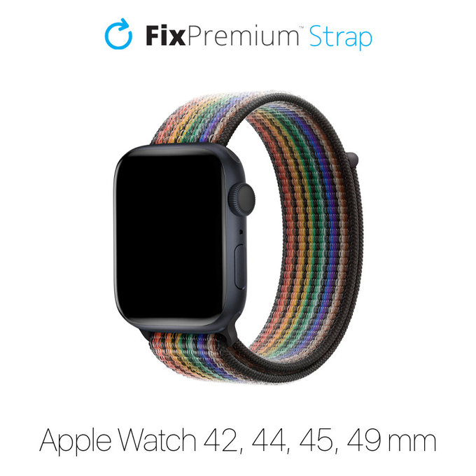 FixPremium - Bracelet en nylon pour Apple Watch (42, 44, 45 et 49 mm), fierté