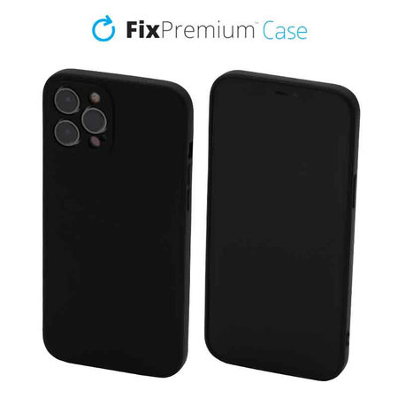 FixPremium - Coque en caoutchouc pour iPhone 12 Pro Max, noir