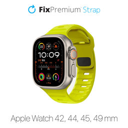 FixPremium - Bracelet Sport Silicone pour Apple Watch (42, 44, 45 & 49mm), tartrazine