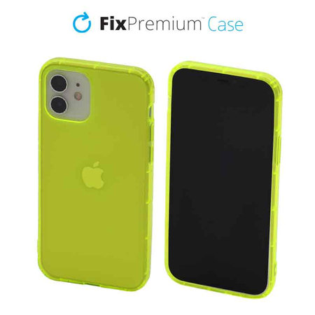 FixPremium - Coque transparente pour iPhone 12 & 12 Pro, jaune