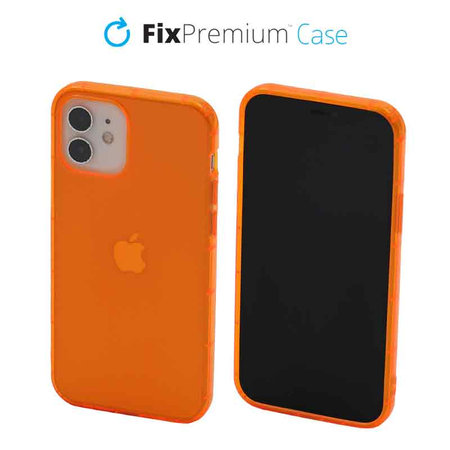 FixPremium - Coque transparente pour iPhone 12 & 12 Pro, orange