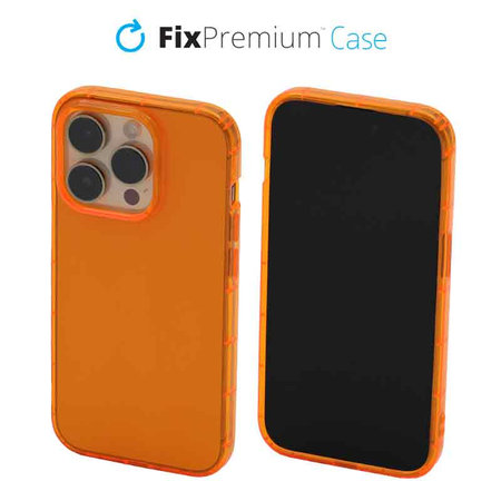 FixPremium - Coque transparente pour iPhone 14 Pro, orange