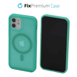 FixPremium - Coque Clear sMagSafe pour iPhone 12 & 12 Pro, bleu menthe