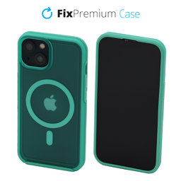 FixPremium - Coque Clear sMagSafe pour iPhone 13, bleu menthe