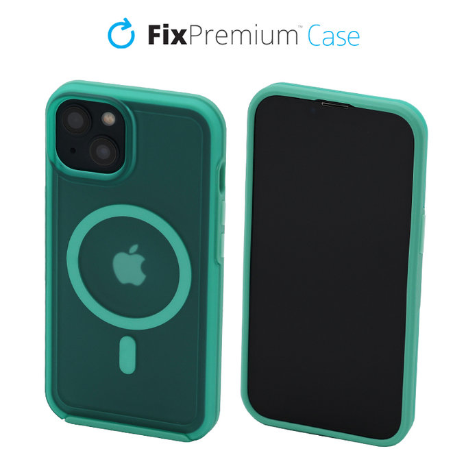 FixPremium - Coque transparente avec MagSafe pour iPhone 13, mint blue