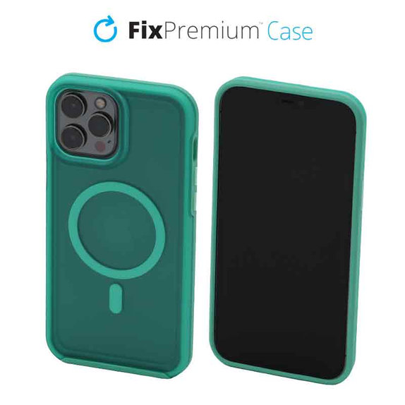 FixPremium - Coque transparente avec MagSafe pour iPhone 13 Pro Max, mint blue