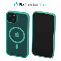 FixPremium - Coque Clear sMagSafe pour iPhone 14, bleu menthe