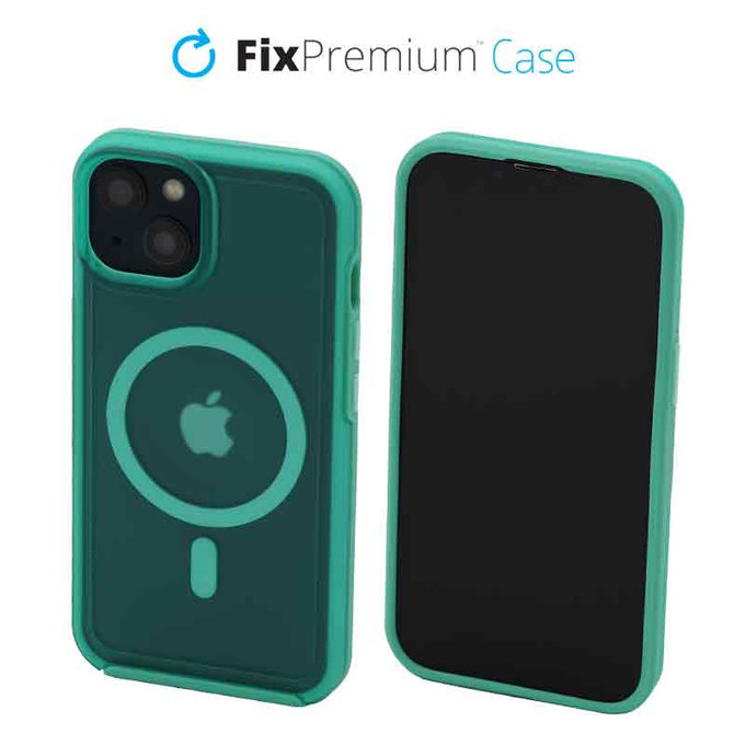FixPremium - Coque transparente avec MagSafe pour iPhone 14, mint blue