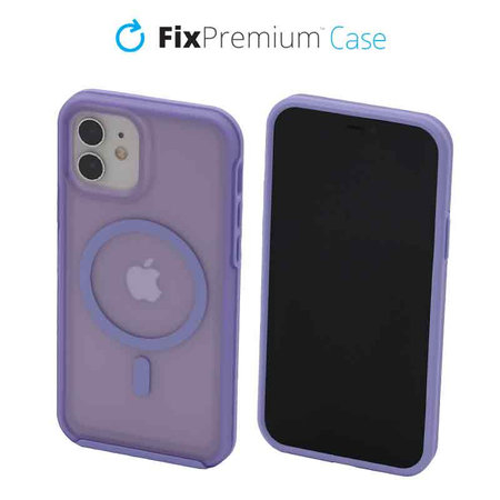 FixPremium - Coque transparente sMagSafe pour iPhone 12 & 12 Pro, violette