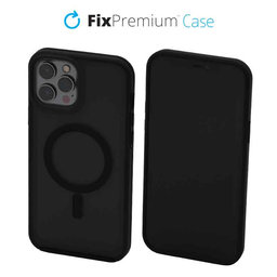 FixPremium - Coque transparente sMagSafe pour iPhone 12 Pro Max, noir givré