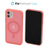 FixPremium - Coque transparente avec MagSafe pour iPhone 12 & 12 Pro, peach pink