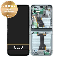 Samsung Galaxy Z Flip 5 F731B - Écran LCD + Ecran Tactile + Cadre (Mint) - GH82-31828D, GH82-31827D Genuine Service Pack