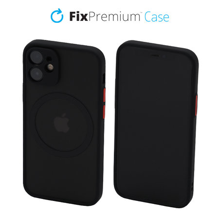 FixPremium - Étui Matte avec MagSafe pour iPhone 12 mini, noir