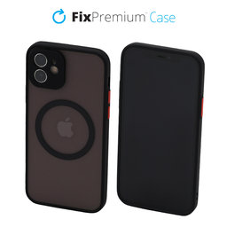 FixPremium - Étui Matte avec MagSafe pour iPhone 12, noir