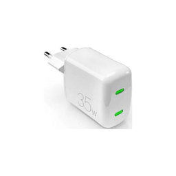 PURO - Adaptateur de charge MiniPro 2x USB-C, GaN, 35W, blanc