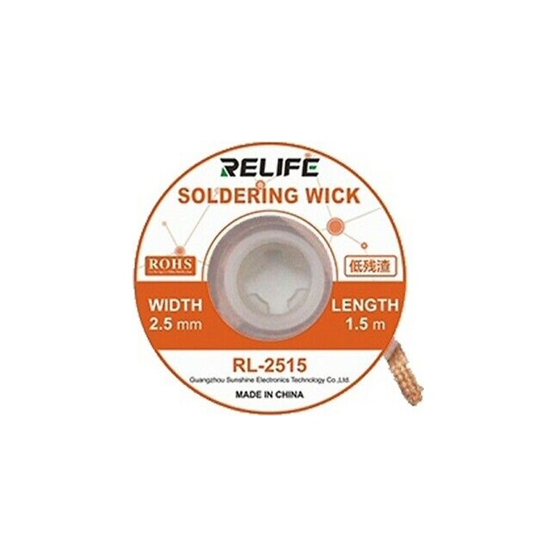 Tresse à Dessouder Mechanic R350 - Diamètre 2.5mm, Pour Désoudage Électronique (Neuf)