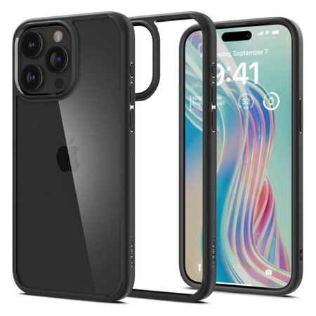 Spigen - Étui Ultra Hybrid pour iPhone 15 Pro, Matte Black