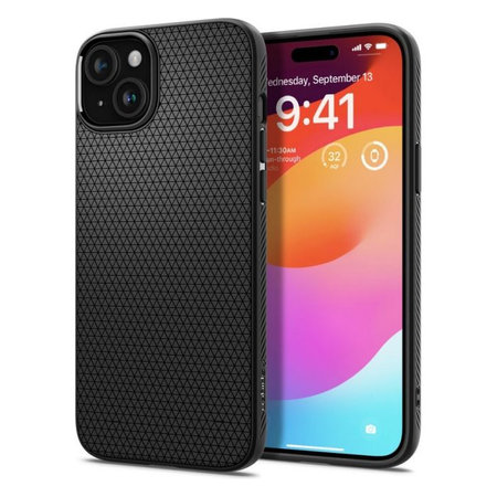 Spigen - Étui Liquid Air pour iPhone 15, Matte Black