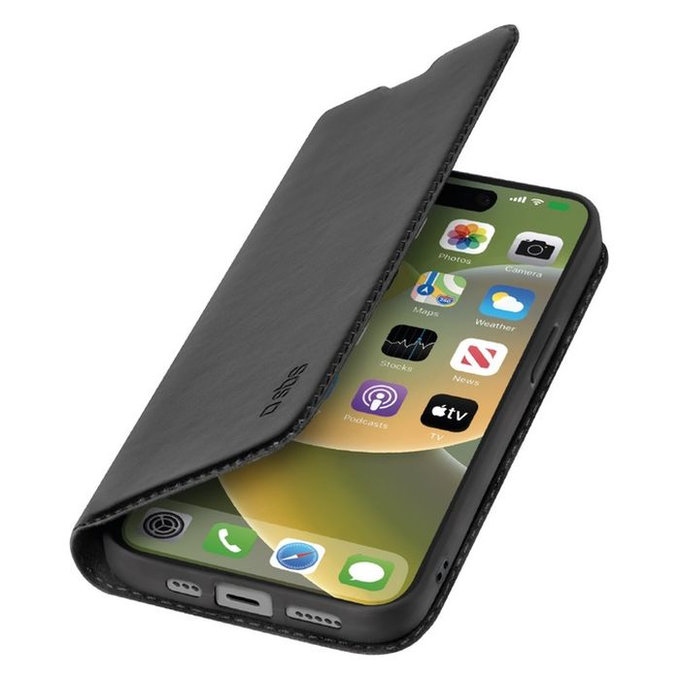 SBS - Étui Book Wallet Lite pour iPhone 15 Plus, noir