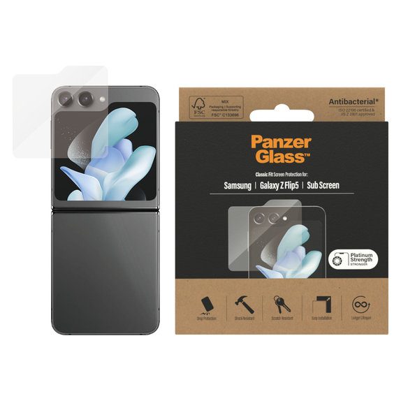Verre trempé AB pour Samsung Galaxy Z Flip5 5G, Clair, PanzerGlass