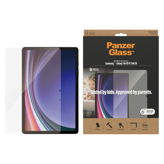 Verre trempé UWF AB pour Samsung Galaxy Tab S9/S9 FE, Clair, PanzerGlass