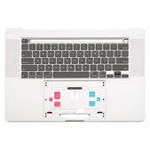 Apple MacBook Pro 16" A2141 (2019) - Cadre de clavier supérieur + clavier UK (Silver)