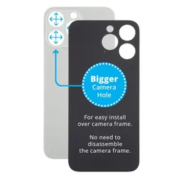 Apple iPhone 15 Pro - Verre du boîtier arrière avec plus grand trou pour l'appareil photo (Natural Titanium)