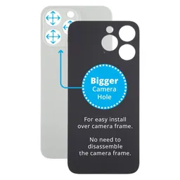 Apple iPhone 15 Pro Max - Verre du boîtier arrière avec plus grand trou pour l'appareil photo (Natural Titanium)