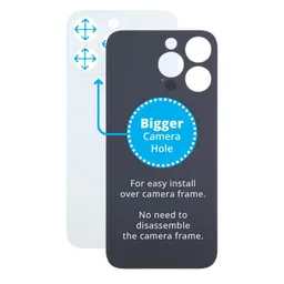 Apple iPhone 15 Pro Max - Verre du boîtier arrière avec plus grand trou pour l'appareil photo (White Titanium)