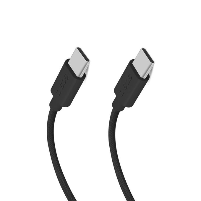 SBS - Câble USB-C/USB-C, 60W, PD, 1.5m, noir