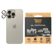 Protection d'objectif de caméra Hoops pour iPhone 15 Pro/15 Pro Max, Natural Metal, PanzerGlass