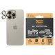 Protection d'objectif de caméra Hoops pour iPhone 15 Pro/15 Pro Max, Natural Metal, PanzerGlass
