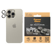 Protection d'objectif de caméra Hoops pour iPhone 15 Pro/15 Pro Max, Natural Titanium, PanzerGlass