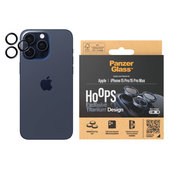 Protection d'objectif de caméra Hoops pour iPhone 15 Pro/15 Pro Max, Blue Titanium, PanzerGlass