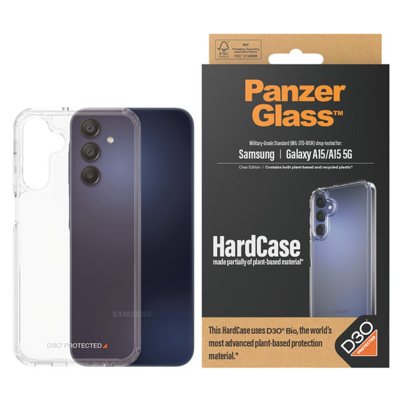 Étui HardCase D3O pour Samsung Galaxy A15/A15 5G, Transparent, PanzerGlass
