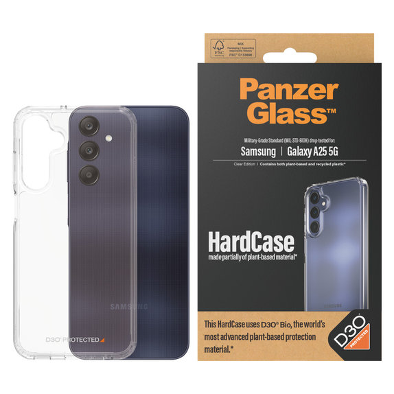 Étui HardCase D3O pour Samsung Galaxy A25 5G, Transparent, PanzerGlass