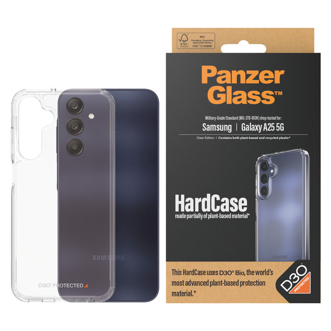 Étui HardCase D3O pour Samsung Galaxy A25 5G, Transparent, PanzerGlass