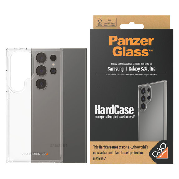 Étui HardCase D3O pour Samsung Galaxy S24 Ultra, Transparent, PanzerGlass